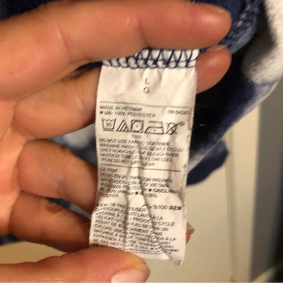 Old Navy Active Fleece Sweater Tie Dye Cowl Neck with drawstring - Picture 5 of 6